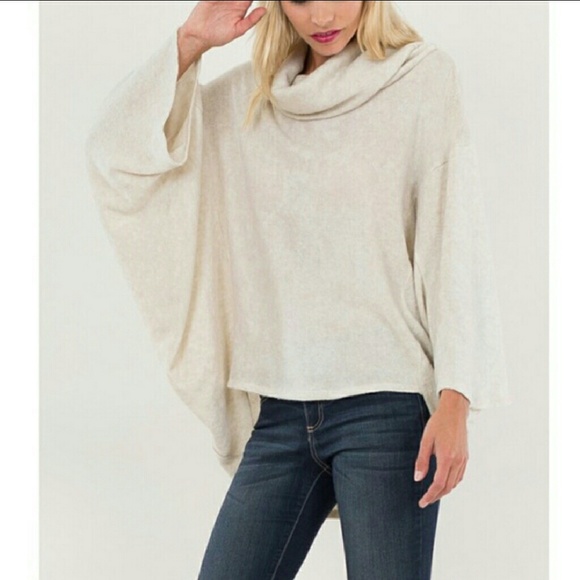 Dolman Sleeve Charcoal CowlNeck Sweater - Picture 6 of 7